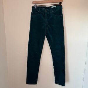 AG Anthropologie Jeans Women's Size 27 Green Velvet High Rise Stevie Ankle
